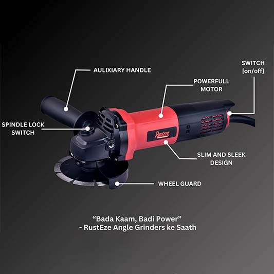 RZ-9 PRO 4" ANGLE GRINDER WITH BACK SWITCH