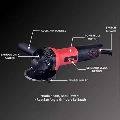 RZ-9 PRO 4" ANGLE GRINDER WITH BACK SWITCH